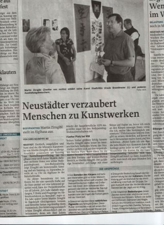 Bericht über die Vernissage meiner Ausstellung im Eiglhaus vom 08.09.2008 in der Mittelbayerischen Zeitung