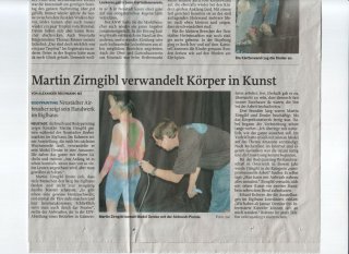 Artikel über das 2.Livebodypainting während meiner Ausstellung im Sept.2008 im Eiglhaus (www.Eiglhaus.de)